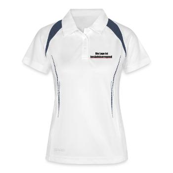 Die_Lage_ist_besaufniserregend_impact - Polo respirant Femme - blanc/marine - Devant