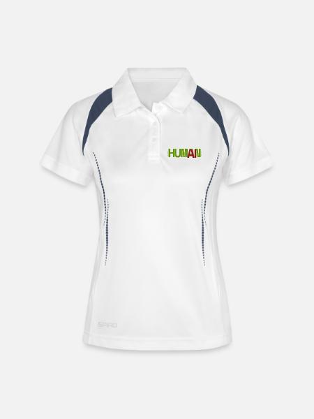 Human - Women's Polo breathable - white/navy