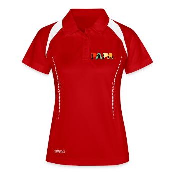 Schachpapa Retro Brettspiel Strategie Schachpapa - Frauen Polo atmungsaktiv - Weiß/Navy - Vorne