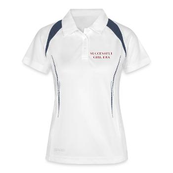 Ère de la femme à succès - Polo respirant Femme - blanc/marine - Devant