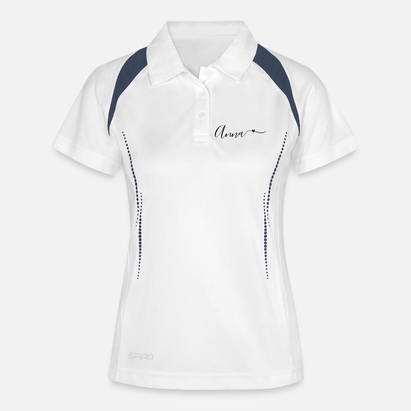Anna Last name First name Decorative - Women's Polo breathable - white/navy
