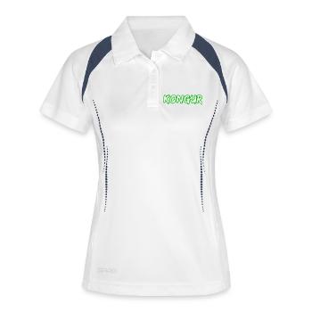 Geschenk für Kongur - Frauen Polo atmungsaktiv - Weiß/Navy - Vorne