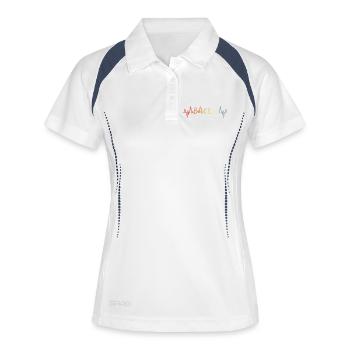 Palpitations vintage de cœur d’amour de ballet - Polo respirant Femme - blanc/marine - Devant
