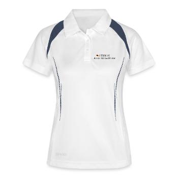 German Apres Ski Instructor - Frauen Polo atmungsaktiv - Weiß/Navy - Vorne