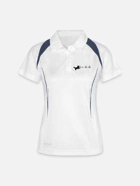Dog - Women's Polo breathable - white/navy