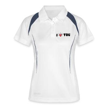Ich liebe dich - Frauen Polo atmungsaktiv - Weiß/Navy - Vorne
