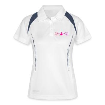Jouer de la batterie Cadeau pour un batteur - Polo respirant Femme - blanc/marine - Devant