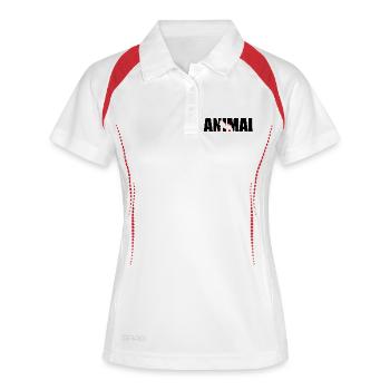 Salle de sport pour animaux Original par Mikeavelli © - Polo respirant Femme - blanc/marine - Devant