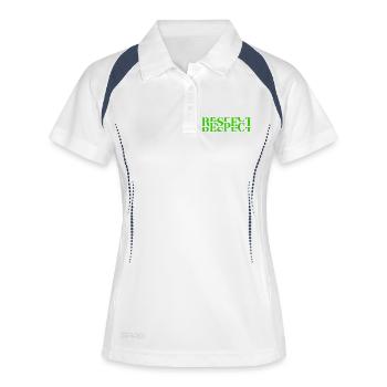 Respect - Frauen Polo atmungsaktiv - Weiß/Navy - Vorne