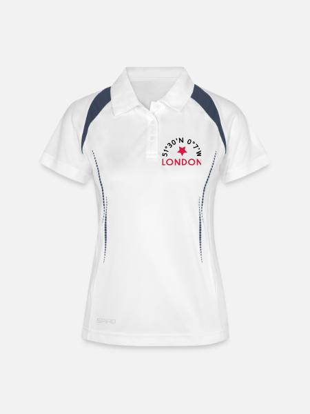 Londres - Polo respirant Femme - blanc/marine