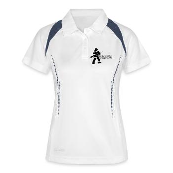 Helden vs Versager Feuerwehr Gaffer Geschenk - Frauen Polo atmungsaktiv - Weiß/Navy - Vorne
