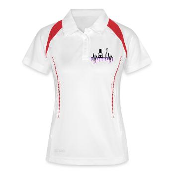 Heartbeat Nail vernis nail artist coeur cadeau - Polo respirant Femme - blanc/marine - Devant
