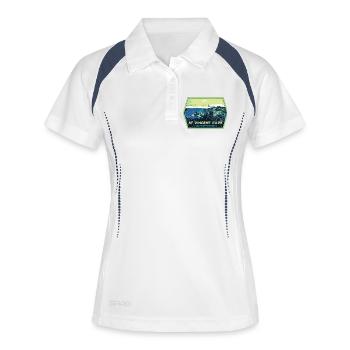 Algarve Portugal, Cape St Vincent, beach summer sun - Women's Polo breathable - white/navy - Front