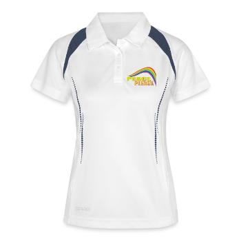 PEACE PLEASE with Rainbow - Women's Polo breathable - white/navy - Front