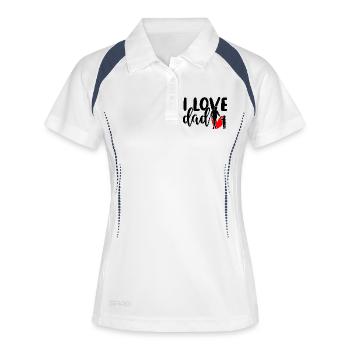 Red Ink Splatter on Black - Women's Polo breathable - white/navy - Front