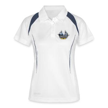 F-15 Eagle - Frauen Polo atmungsaktiv - Weiß/Navy - Vorne