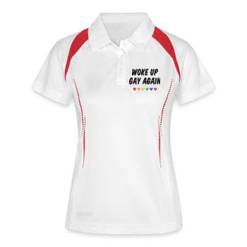 Wieder aufgewacht - Pride Month - Frauen Polo atmungsaktiv - Weiß/Navy - Vorne
