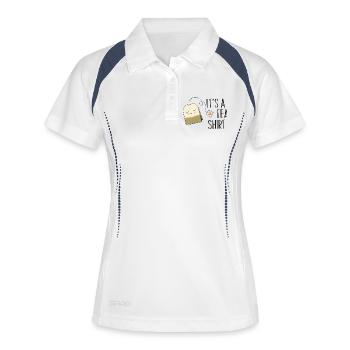 It’s a Tea Shirt – Lustiges Tee-Design ☕💚 - Frauen Polo atmungsaktiv - Weiß/Navy - Vorne