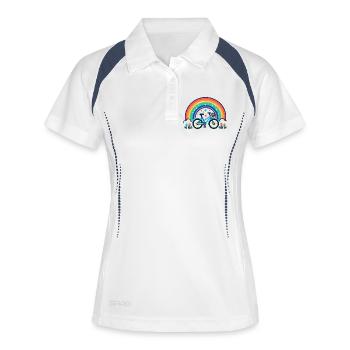 arc-en-ciel vélo joie design - Polo respirant Femme - blanc/marine - Devant