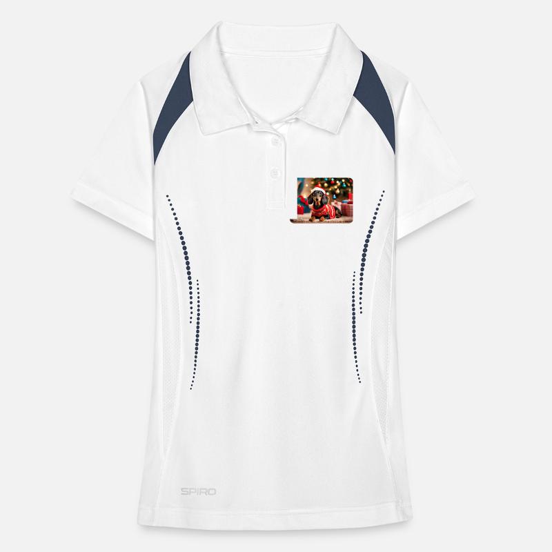 Teckel de Noël mignon Polo respirant Femme
