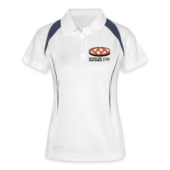 Cyber emblème futuriste - Polo respirant Femme - blanc/marine - Devant