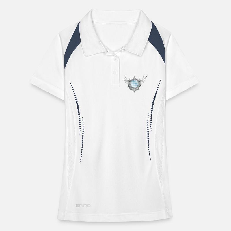 Silver wing crest with diamond pattern Women's Polo breathable