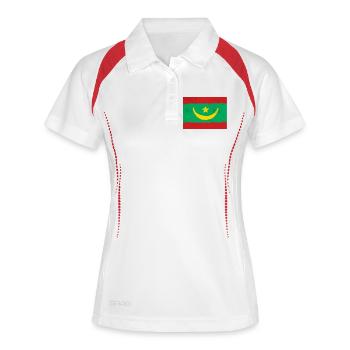 Drapeau de la Mauritanie - Polo respirant Femme - blanc/marine - Devant