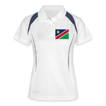 Flagge von Namibia - Frauen Polo atmungsaktiv - Weiß/Navy - Vorne