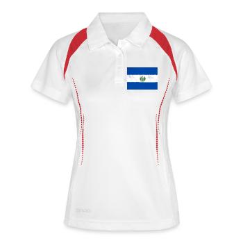 Flagge von El Salvador - Frauen Polo atmungsaktiv - Weiß/Navy - Vorne