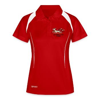 Mein Training ist ein Fleckchen Chaos - Frauen Polo atmungsaktiv - Weiß/Navy - Vorne