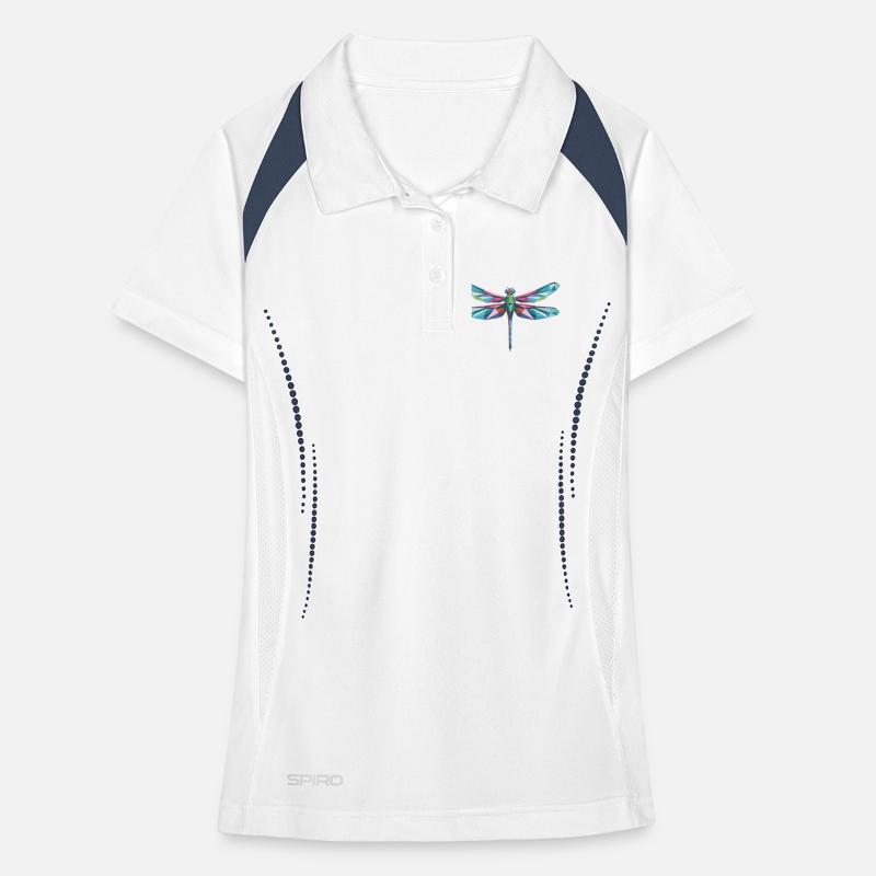 Libellule - Logo Low Poly cool Polo respirant Femme