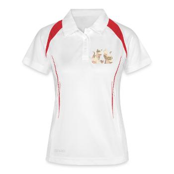 Amoureux des chats - Polo respirant Femme - blanc/marine - Devant