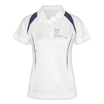 Le changement n’a pas besoin d’autorisation - Polo respirant Femme - blanc/marine - Devant
