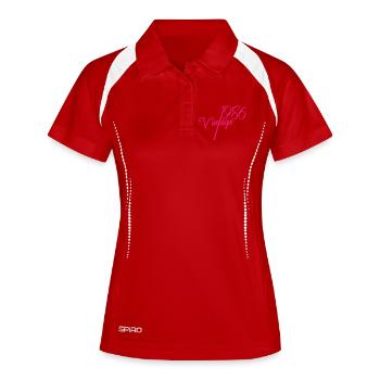 Vintage 1986 Script Kollektion - Frauen Polo atmungsaktiv - Weiß/Navy - Vorne