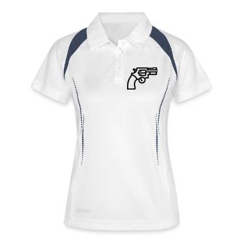 revolver - Polo respirant Femme - blanc/marine - Devant