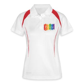Regenbogenfahne Pride Month - Frauen Polo atmungsaktiv - Weiß/Navy - Vorne