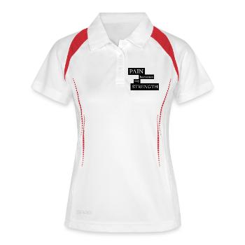 Pain Becomes My Strength - Frauen Polo atmungsaktiv - Weiß/Navy - Vorne