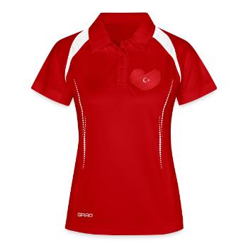 TURQUIE TURQUIE TURC Europe Fan de sport - Polo respirant Femme - blanc/marine - Devant