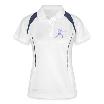 Cadeau des sports de disque pour un athlète de disque - Polo respirant Femme - blanc/marine - Devant