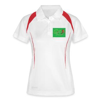 Herbe verte - Polo respirant Femme - blanc/marine - Devant