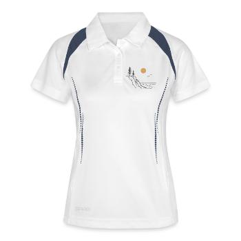 Soleil des falaises côtières - Polo respirant Femme - blanc/marine - Devant