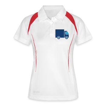 Camion de livraison Solid Icon Logistique Transport Symb - Polo respirant Femme - blanc/marine - Devant