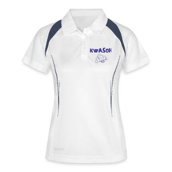 Croissant Kvasoh Illustration - Polo respirant Femme - blanc/marine - Devant