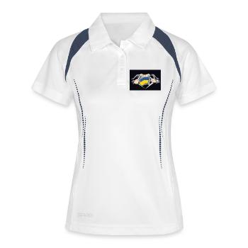 Ukraine-Superhelden-Ukraine-Flagge - Frauen Polo atmungsaktiv - Weiß/Navy - Vorne