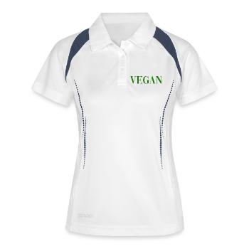 VEGAN - Women's Polo breathable - white/navy - Front
