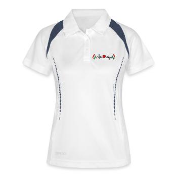 Heart rate cardio for Hungary - Women's Polo breathable - white/navy - Front