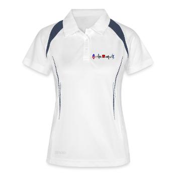Cardio avec le drapeau des États-Unis et le drapeau de la Finlande - Polo respirant Femme - blanc/marine - Devant