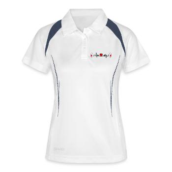 Herzfrequenz-Cardio für Japan - Frauen Polo atmungsaktiv - Weiß/Navy - Vorne