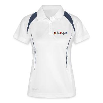 Cardio coeur avec drapeau Allemagne et drapeau Finlande - Polo respirant Femme - blanc/marine - Devant
