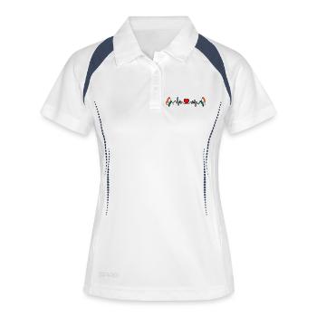 Herzfrequenz Cardio Flagge Indien - Frauen Polo atmungsaktiv - Weiß/Navy - Vorne